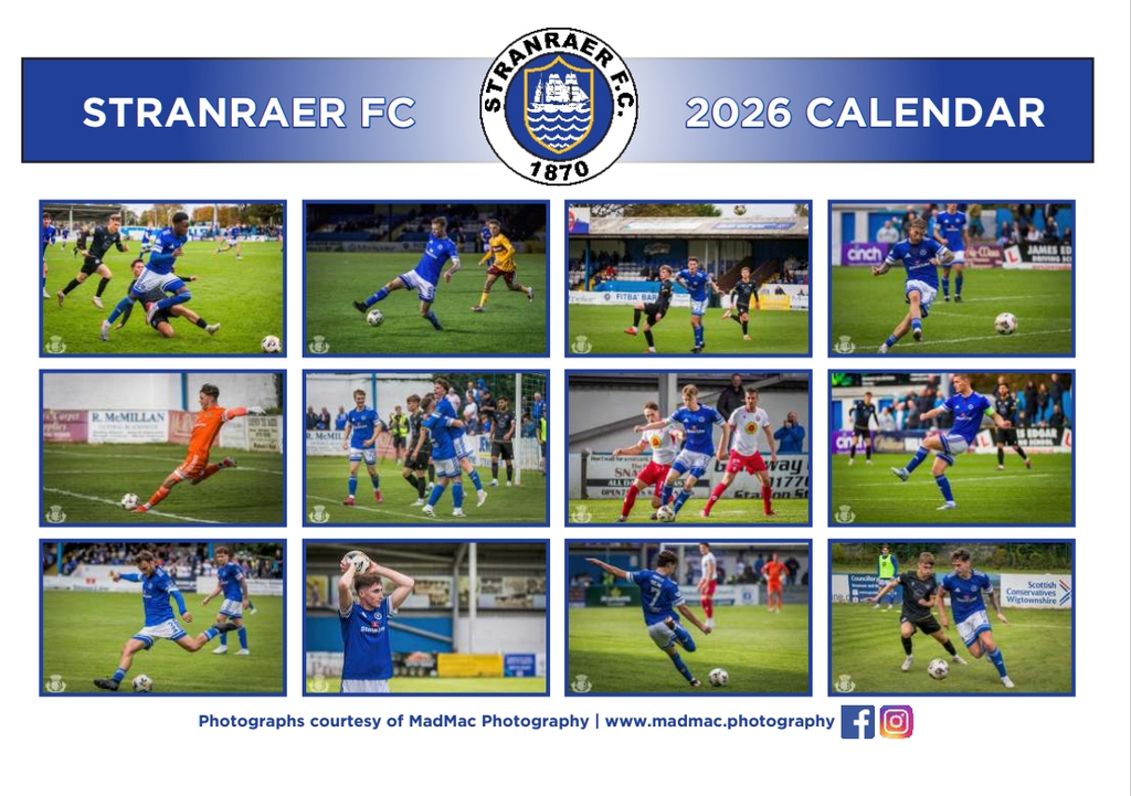Stranraer FC 2026 Calendar