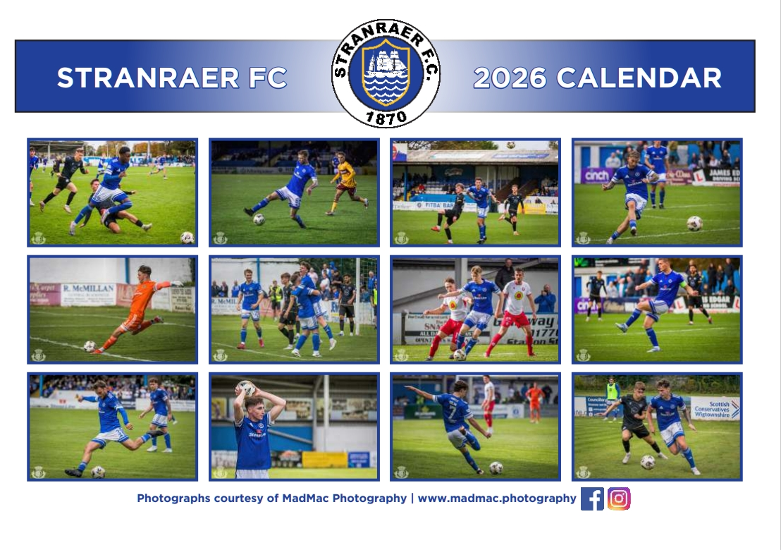 Stranraer FC 2026 Calendar